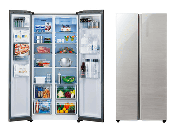 アクア、冷蔵室と冷凍室を左右に配置したパノラマ・オープン冷蔵庫