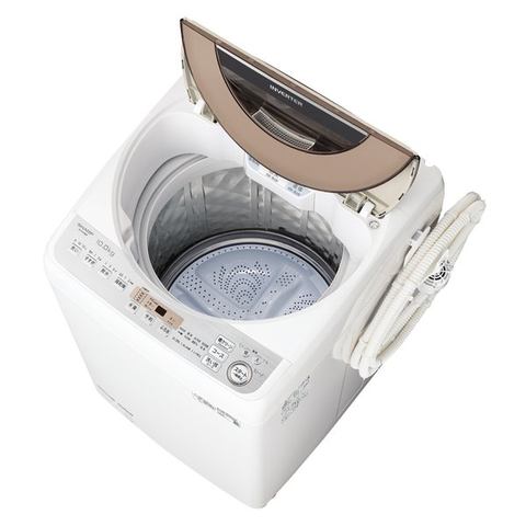 シャープ、おしゃれ着からガンコな汚れまで対応する、穴なし槽採用の縦