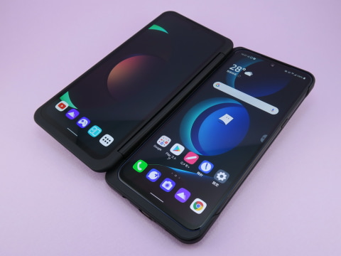 LG V60 ThinQ 5G」はLGデュアルスクリーンで5G端末らしさをアピール