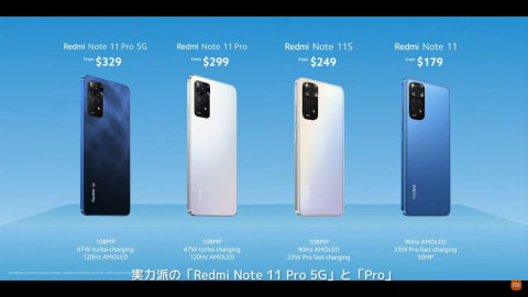 シャオミ「Redmi Note 11 シリーズ」発表まとめ／4機種のスペックは
