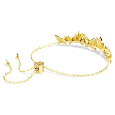 Idyllia Lilia bracelet, Butterfly, White, Gold-tone plated | Swarovski