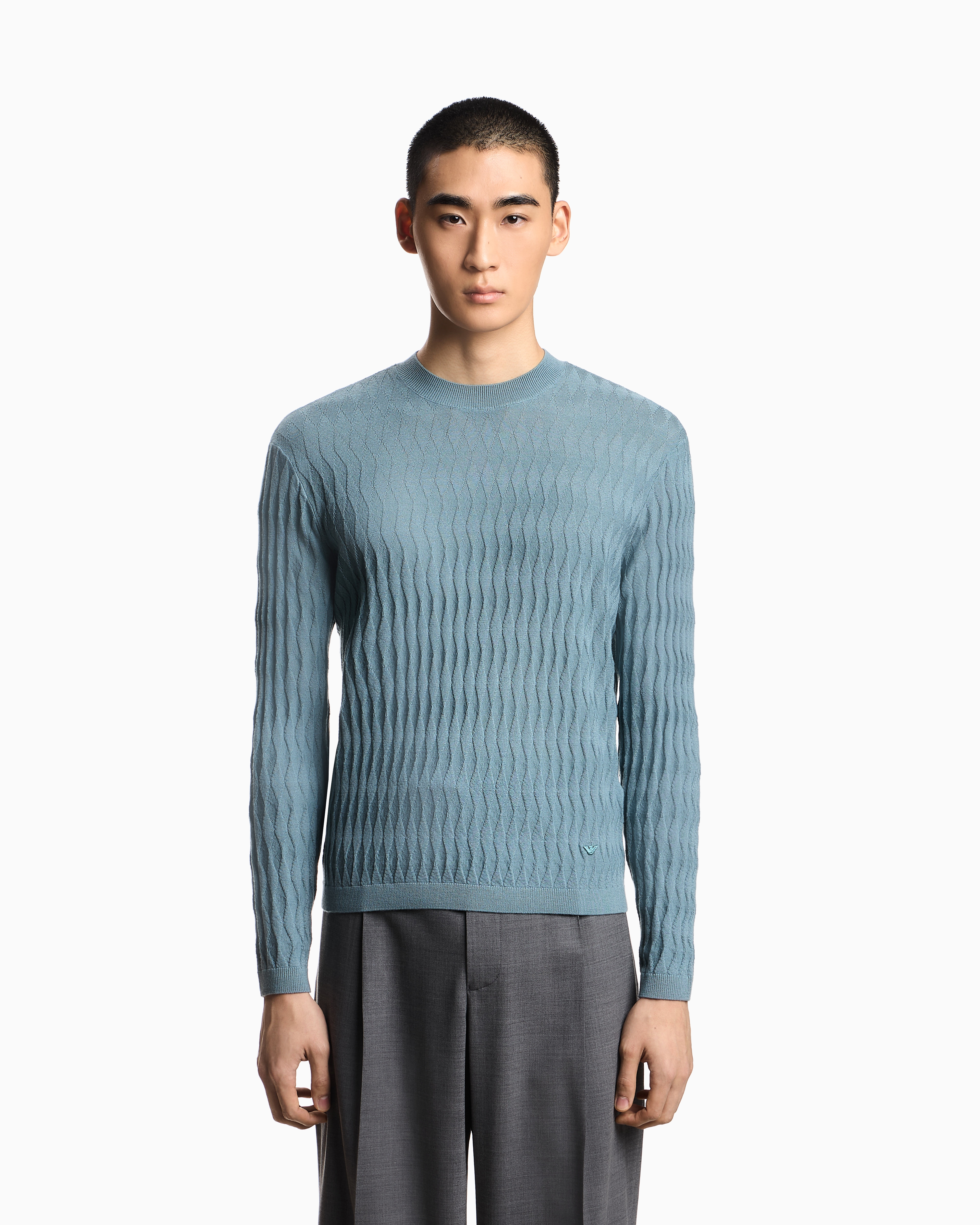 セーター バージンウール テクスチャードニット | Emporio Armani