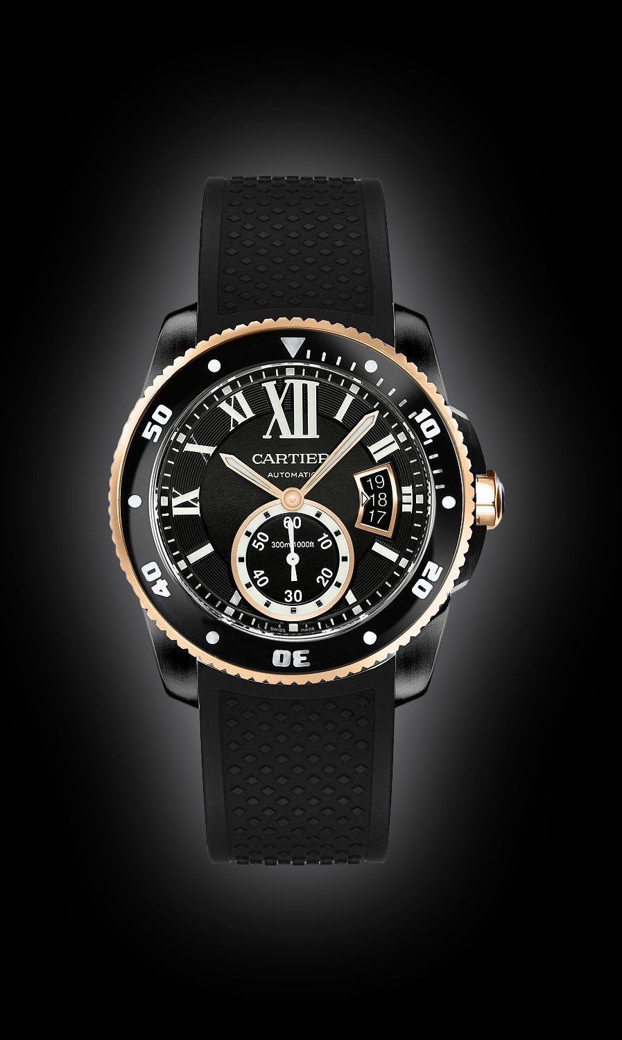 Cartier Calibre de Cartier Diver W2CA Black Dial, Pink Gold, 42.0