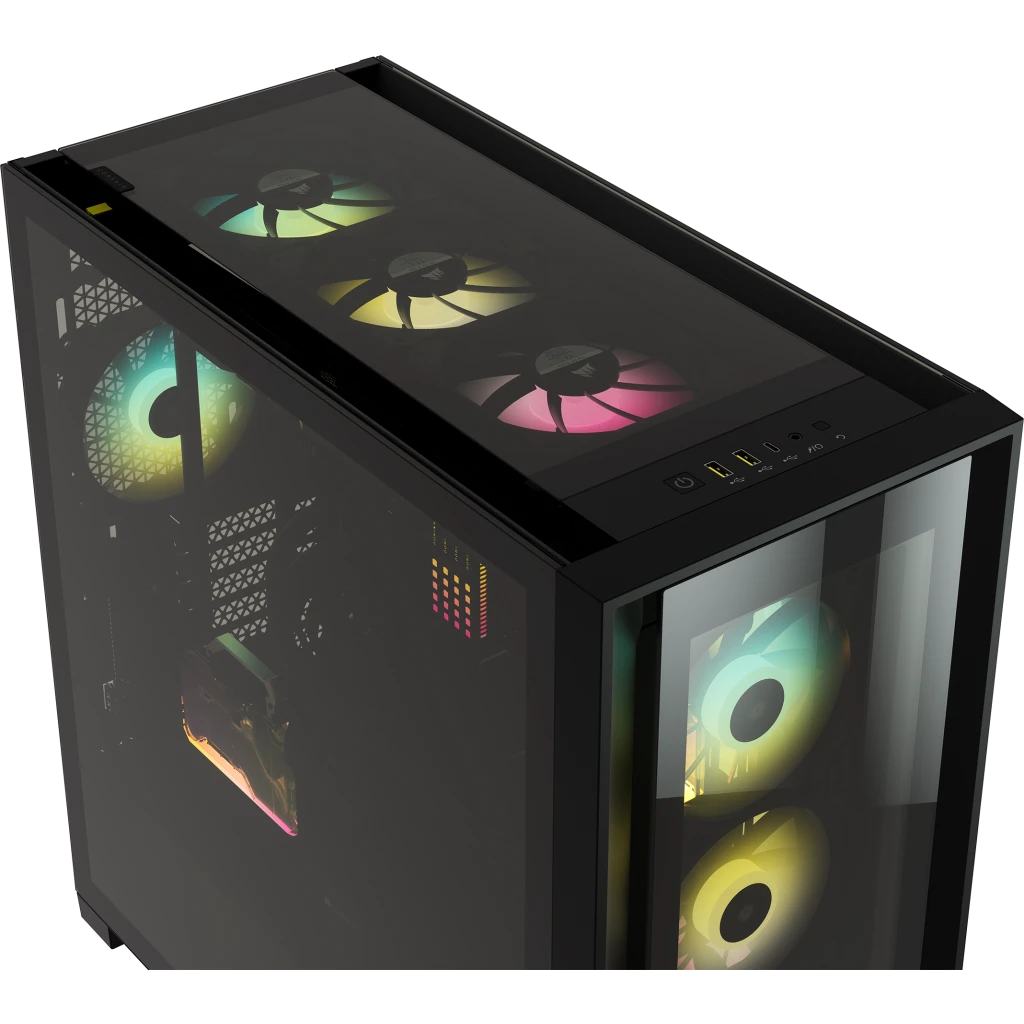 iCUE 5000X RGB Tempered Glass Mid-Tower ATX PC Smart Case — Black