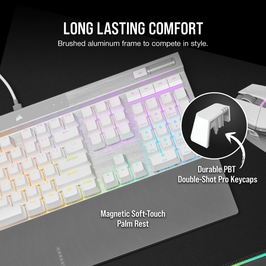 K70 PRO RGB Optical-Mechanical Gaming Keyboard with PBT DOUBLE