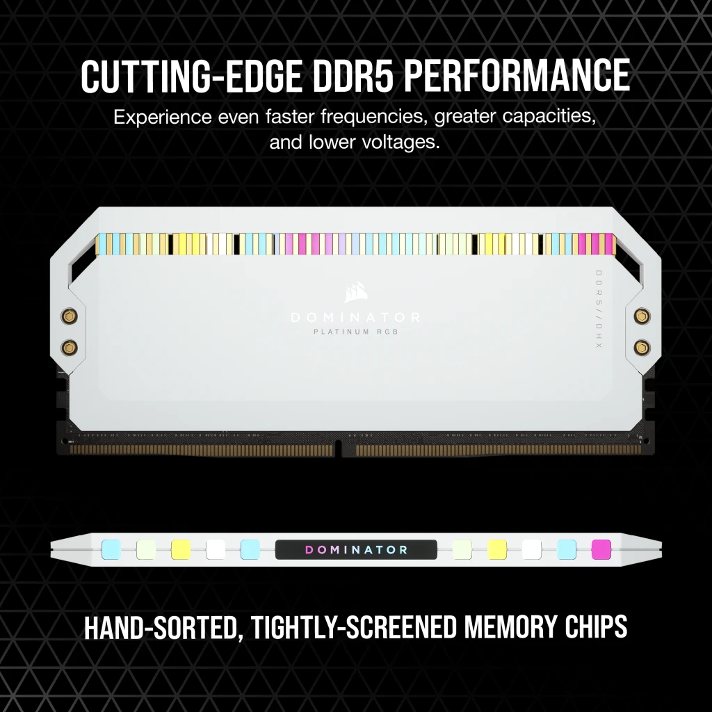 DOMINATOR® PLATINUM RGB 64GB (2x32GB) DDR5 DRAM 5600MHz C40 Memory