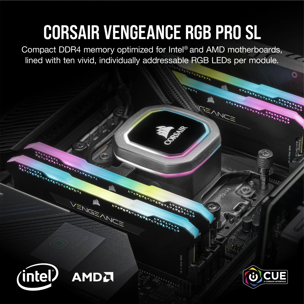 VENGEANCE RGB PRO SL 32GB (4x8GB) DDR4 DRAM 3200MHz C16 Memory Kit
