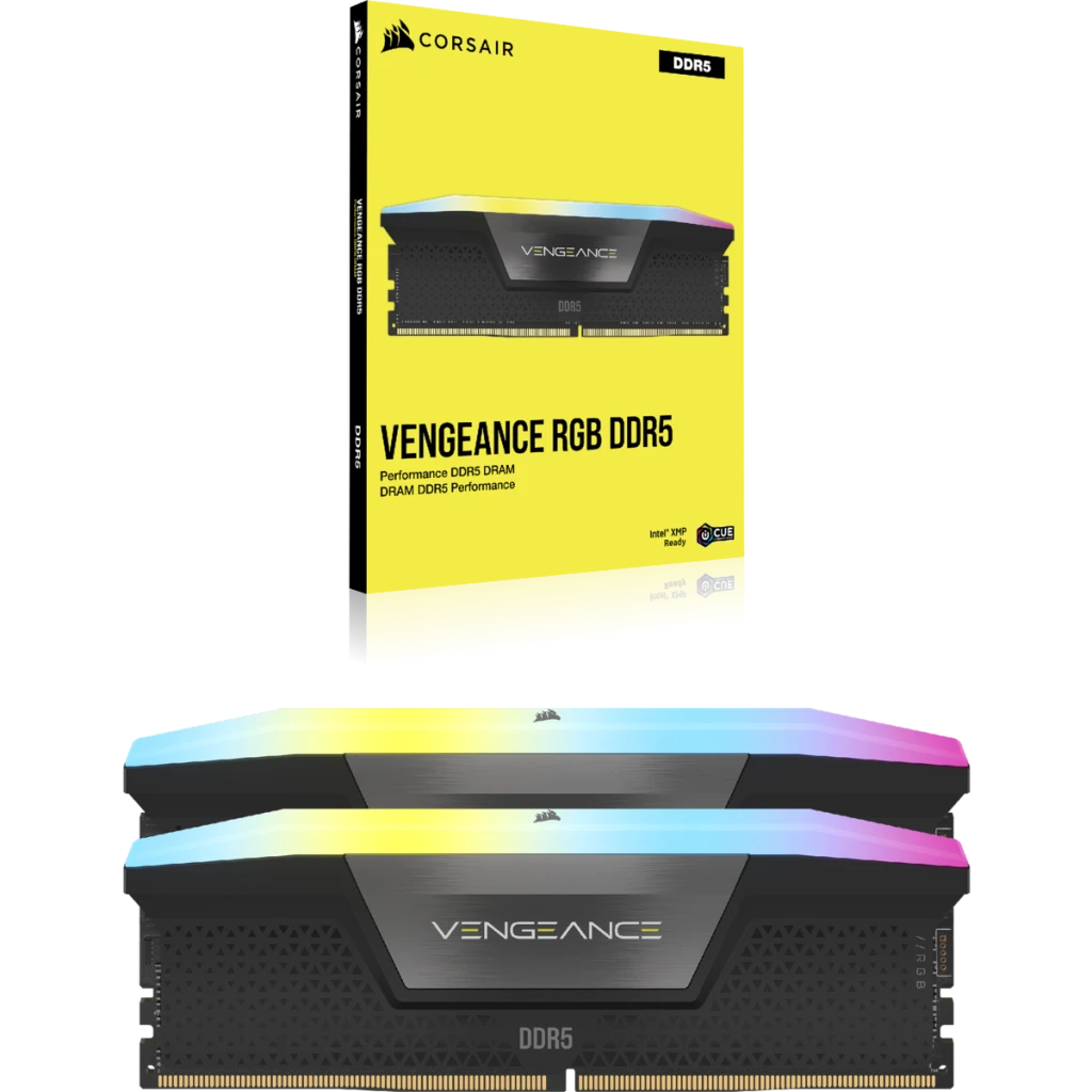 VENGEANCE® RGB 64GB (2x32GB) DDR5 DRAM 5200MHz C40 Memory Kit — Black