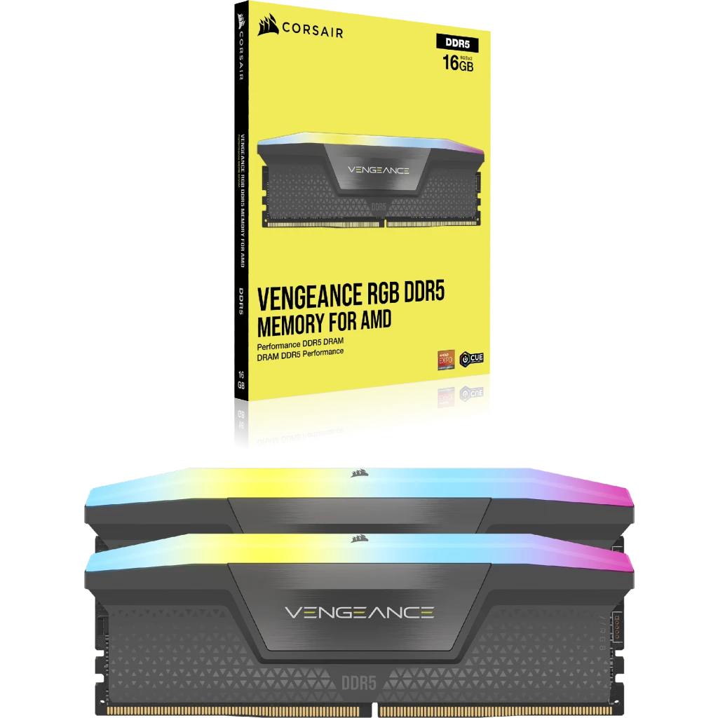 VENGEANCE® RGB 16GB (1x16GB) DDR5 DRAM 5600MT/s CL40 AMD EXPO&amp