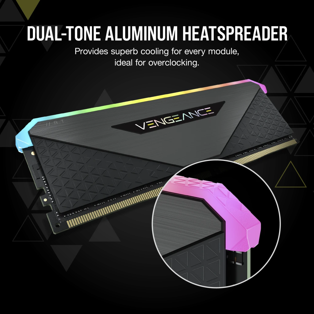 VENGEANCE® RGB RT 16GB (2 x 8GB) DDR4 DRAM 3200MHz C16 Memory Kit