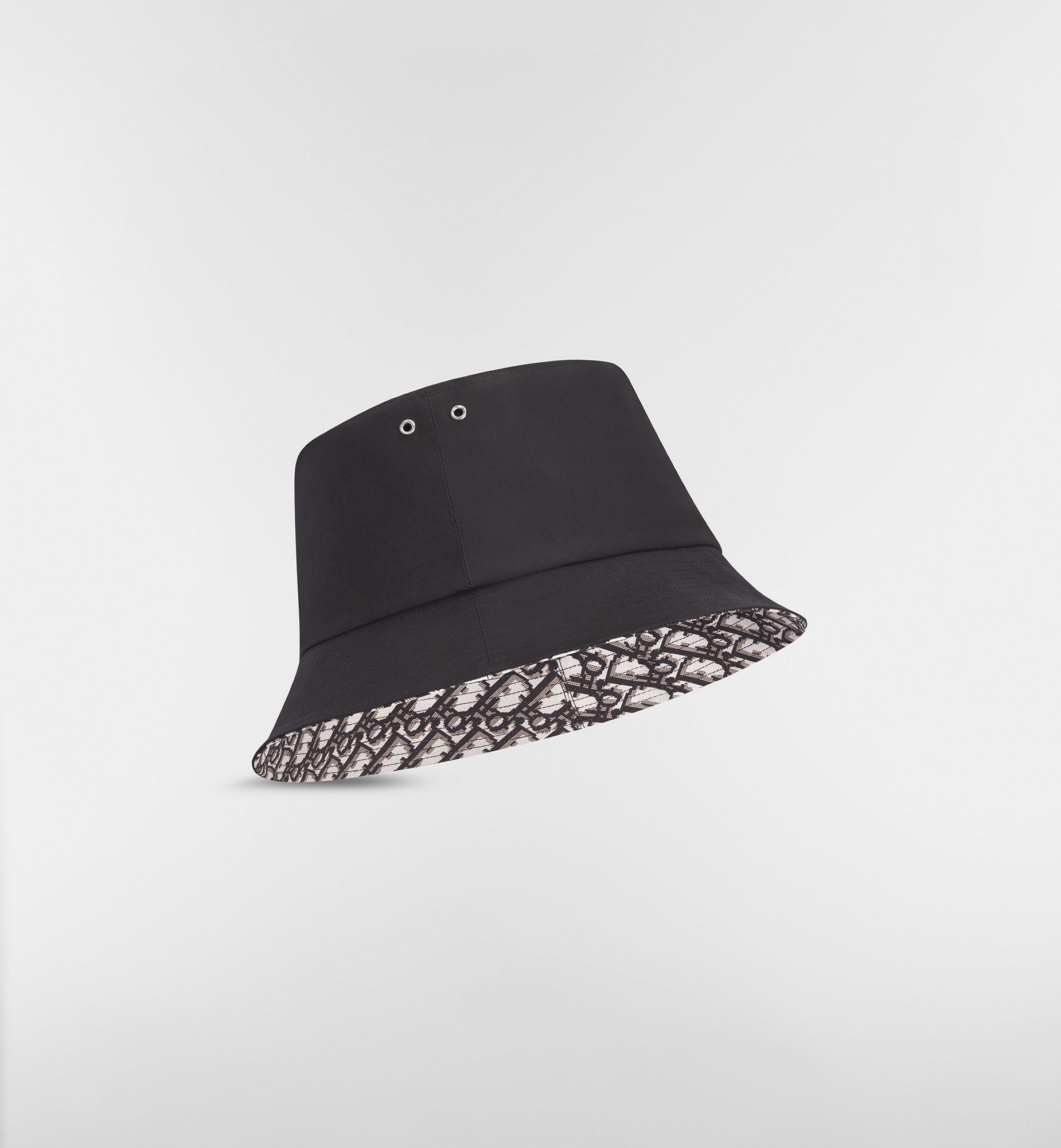 Reversible Teddy-D Small Brim Bucket Hat Black Cotton Blend | DIOR