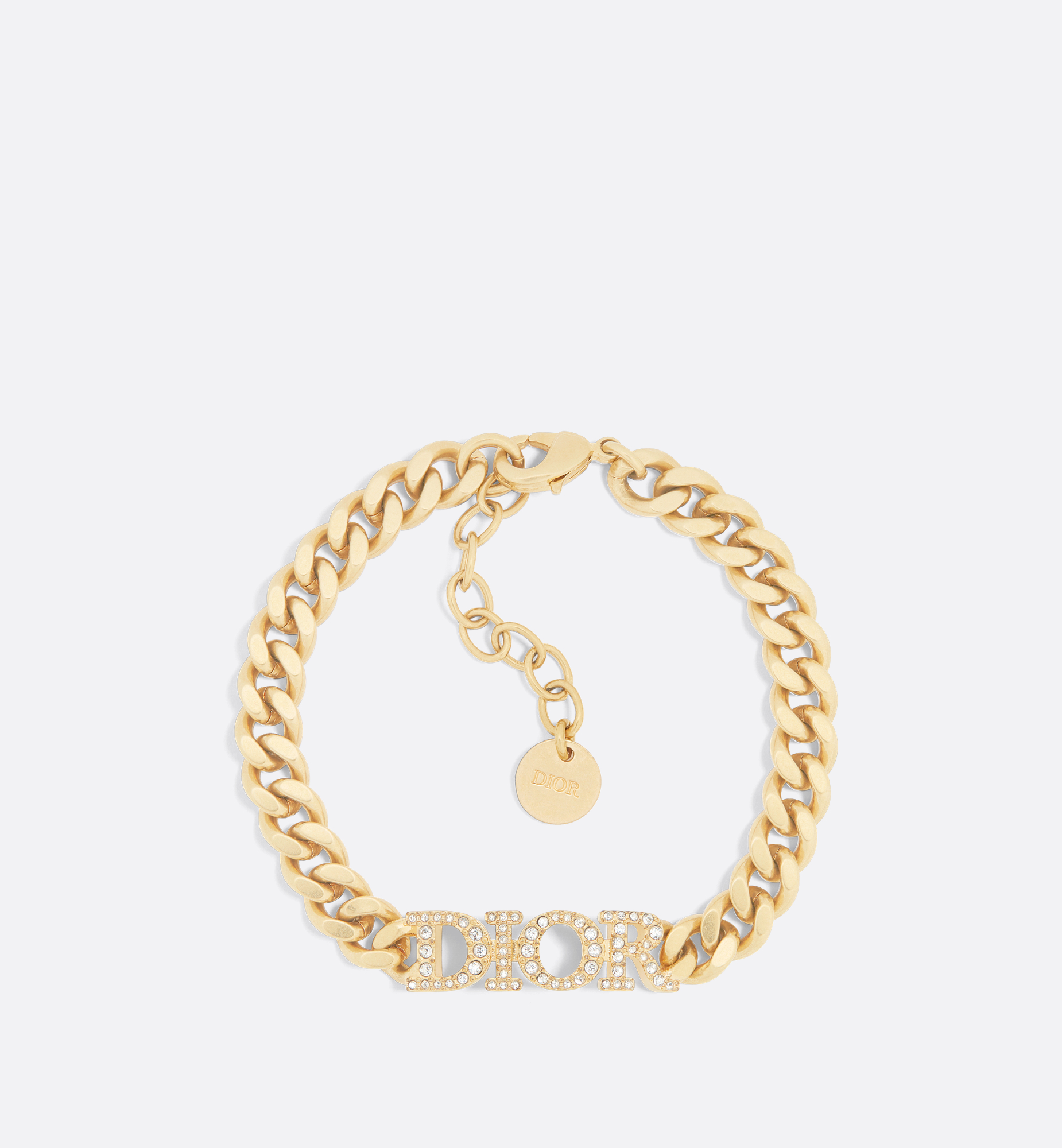 Dio(r)evolution Bracelet Gold-Finish Metal and White Crystals | DIOR