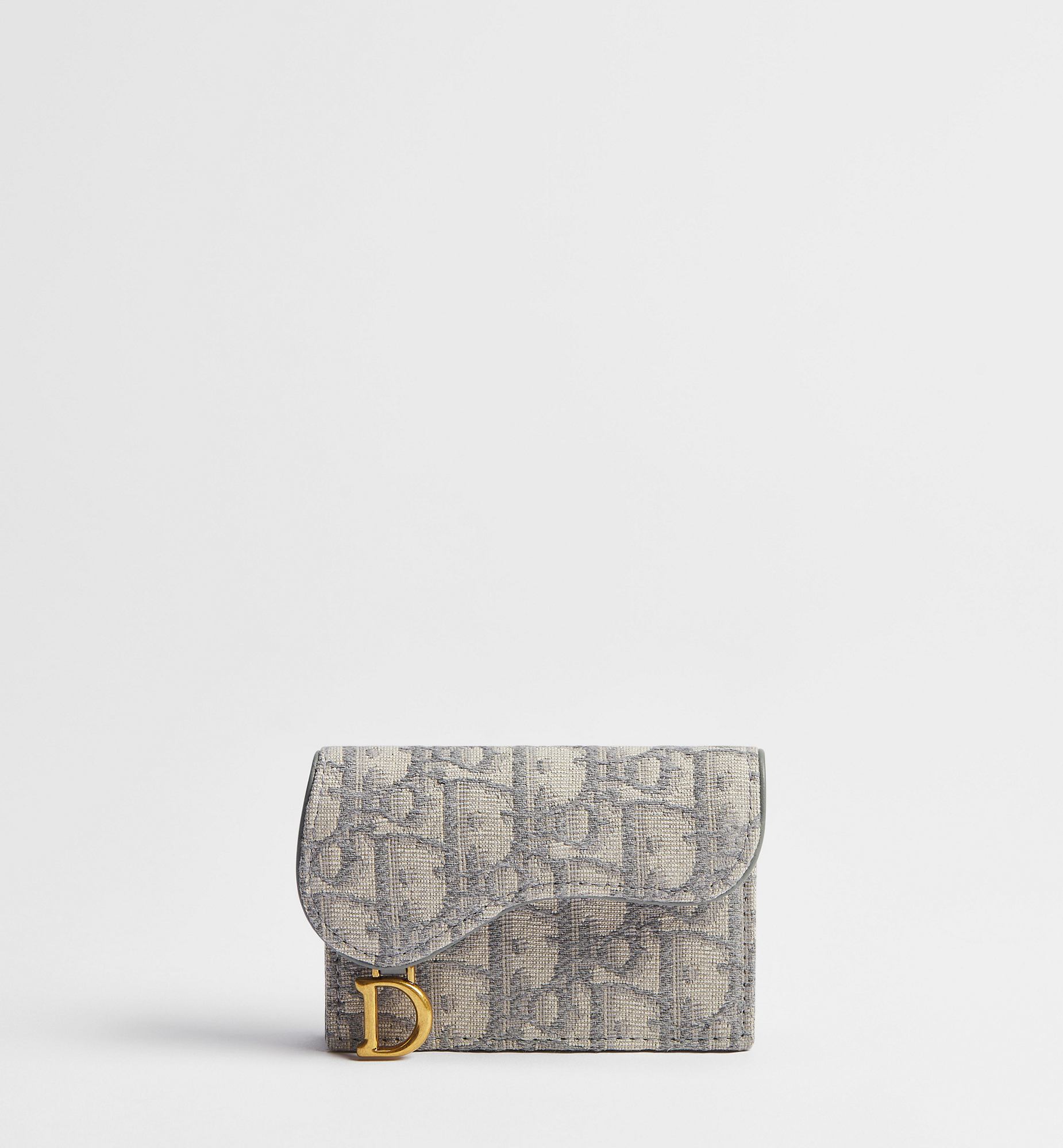 Saddle Bloom Card Holder Gray Dior Oblique Jacquard | DIOR