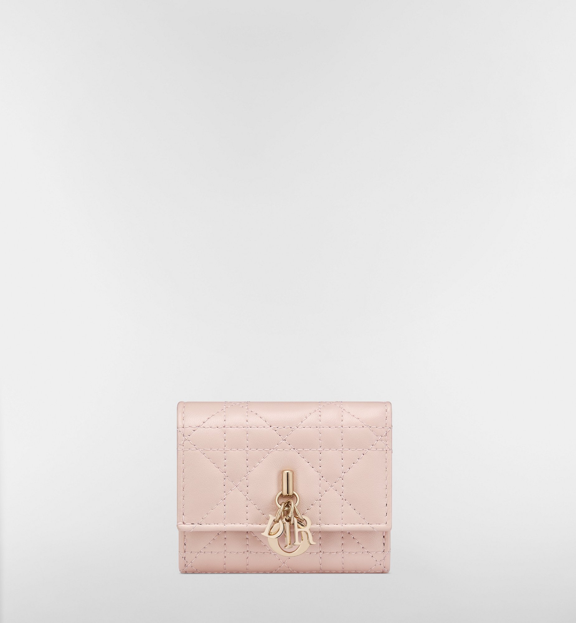 My Dior Hibiscus L-Zip Wallet Black Cannage Lambskin | DIOR