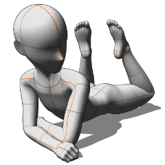 寝そべりうつ伏せ - CLIP STUDIO ASSETS