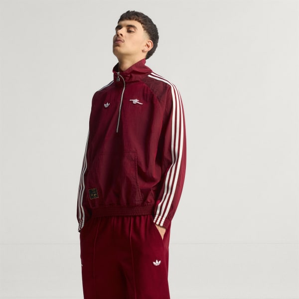 adidas Arsenal Terrace Icons Half-Zip Jacket - Burgundy | Free