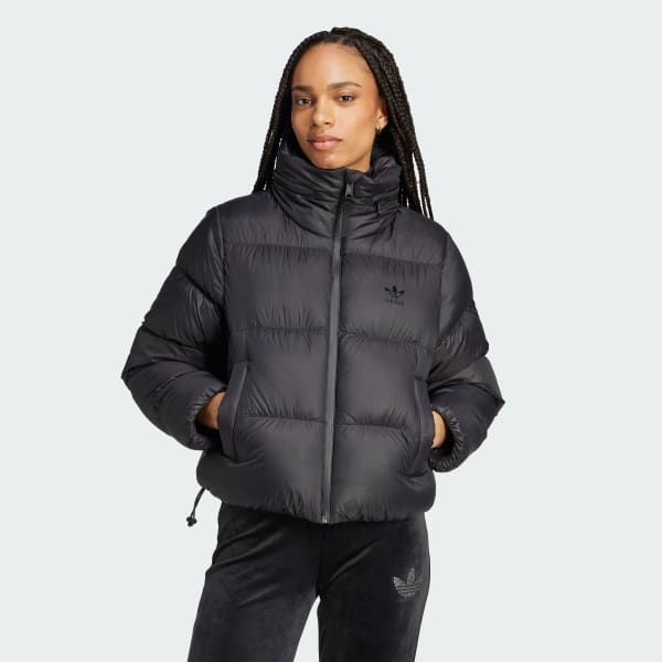 アディダス Regen クロップ ダウン パファージャケット - ブラック