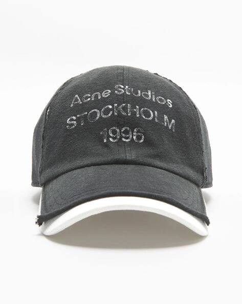 Buy Acne Studios Logo Print Baseball Cap | Black Color Women