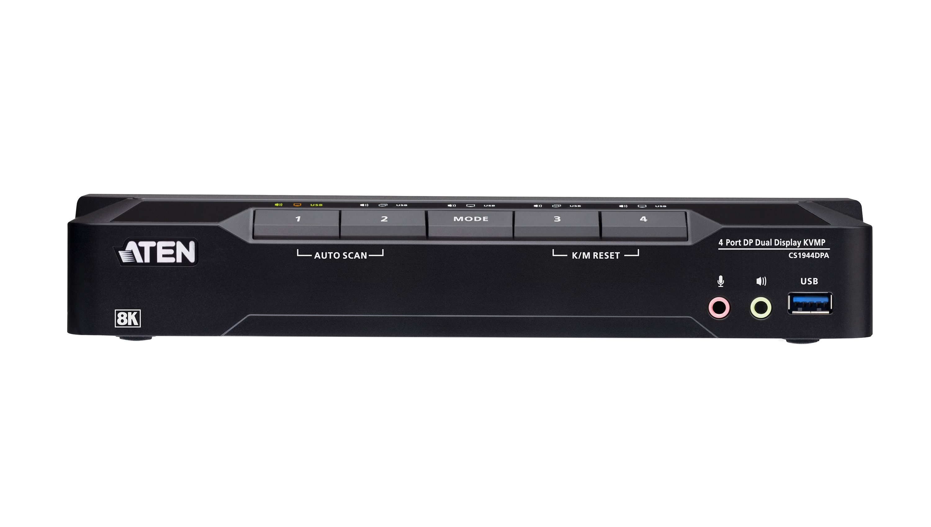 4-Port USB 3.0 8K DisplayPort Dual-Display KVMP™ Switch (Cables