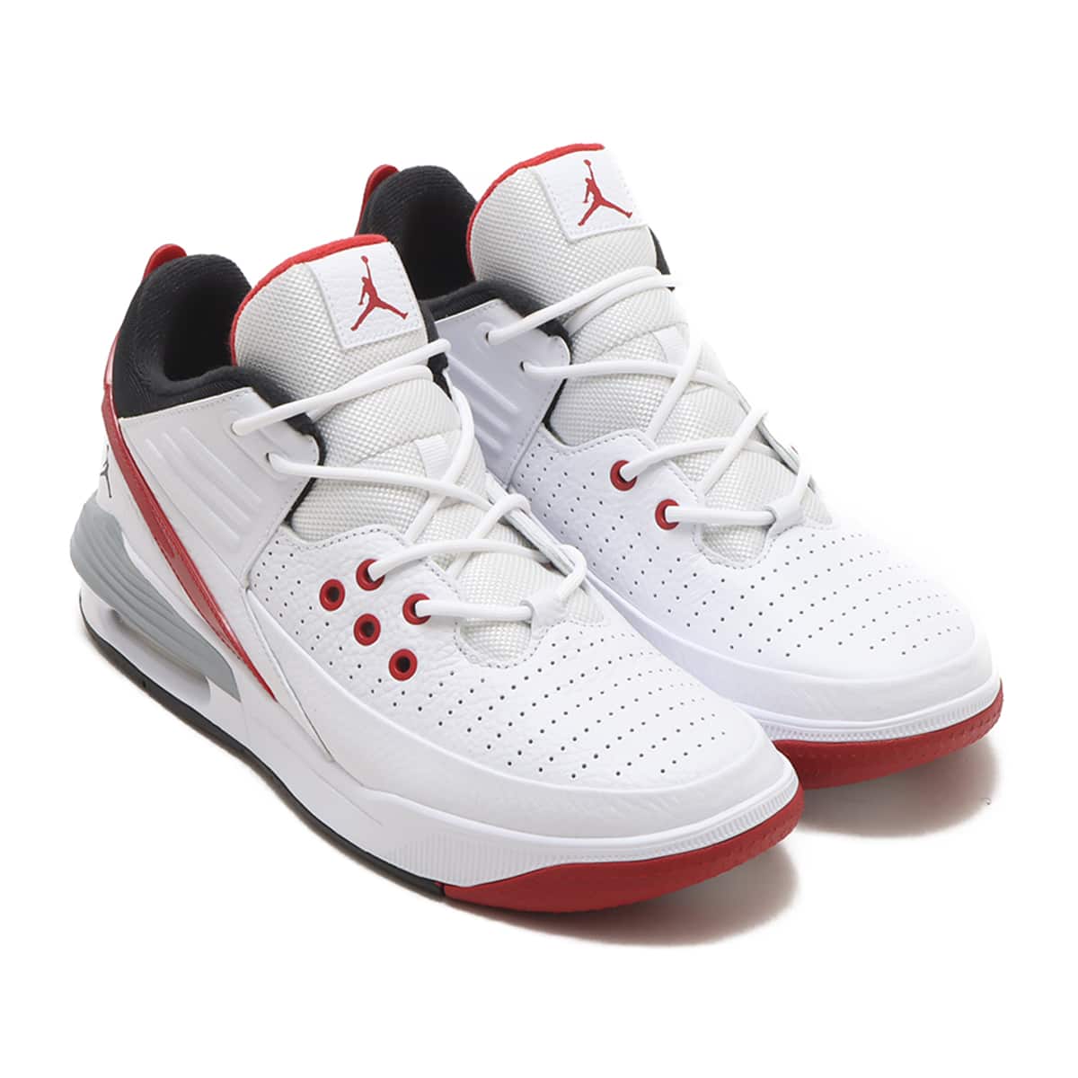 JORDAN BRAND JORDAN MAX AURA 5 WHITE/BLACK-VARSITY RED-WOLF GREY