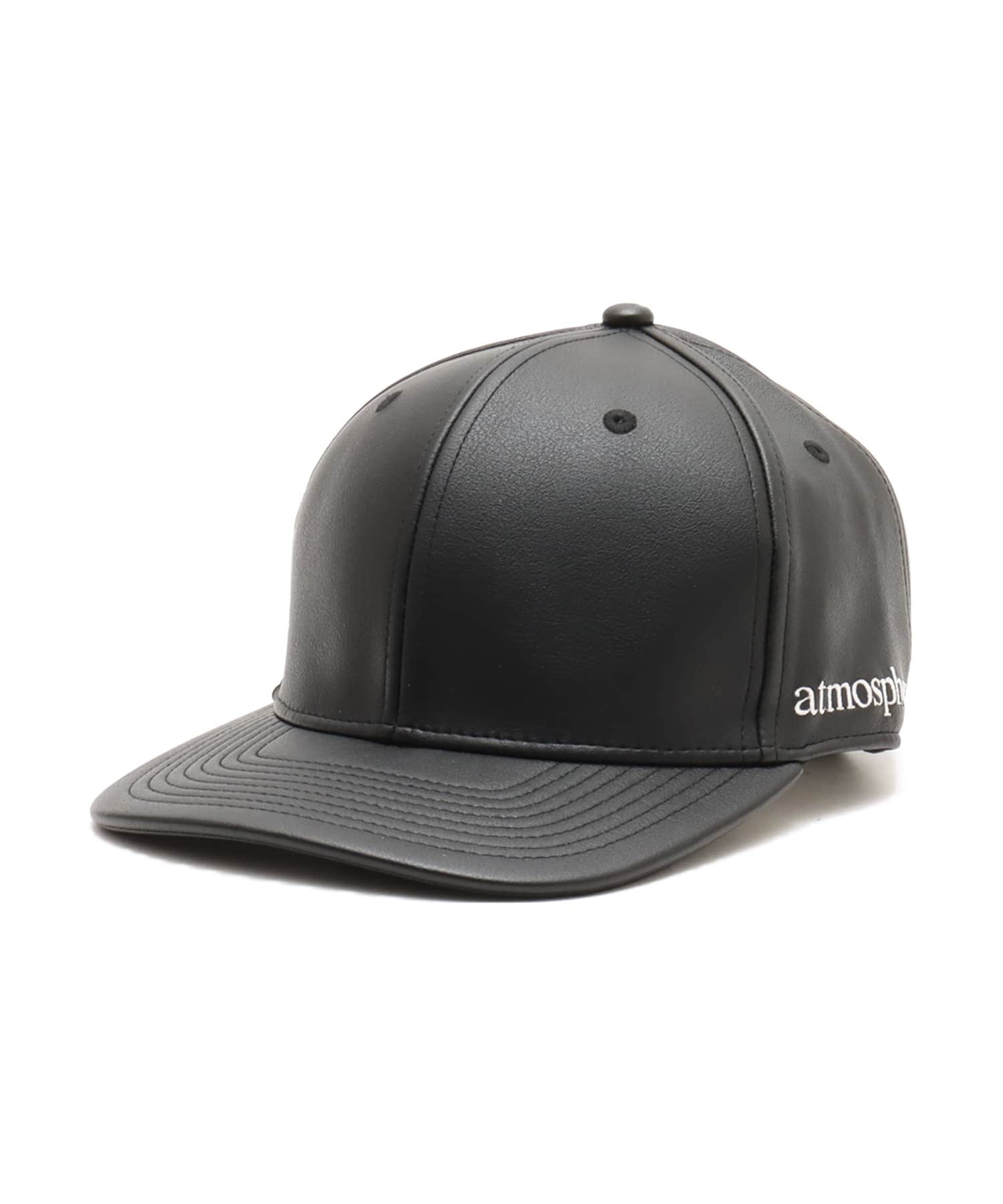 atmos Synthetic Leather Cap BLACK（アトモス シンセシス レザー