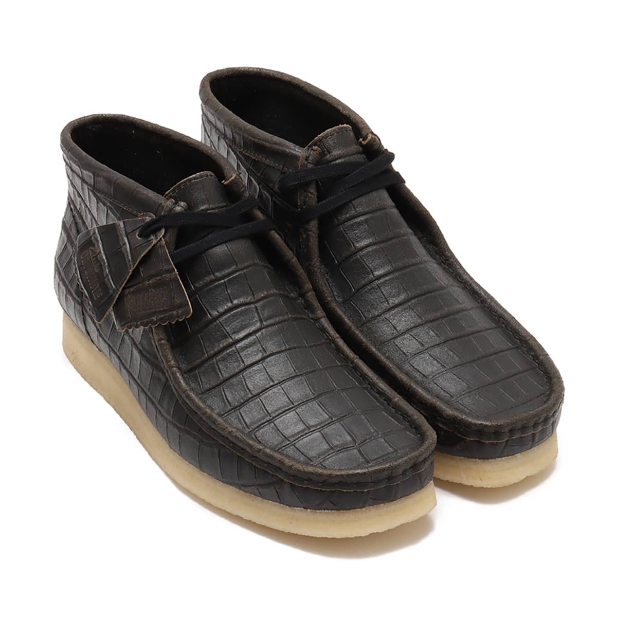 Clarks Desert Boot Black Crocodile Distress Black （クラークス