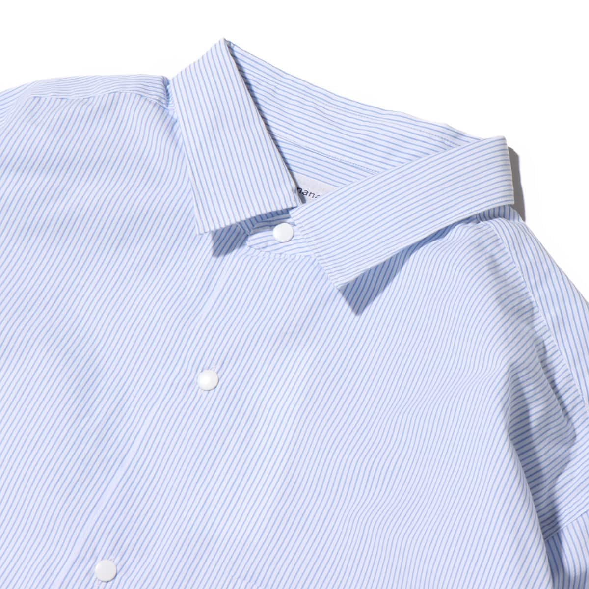 nanamica Regular Collar Stripe Wind Shirt Sax 23FA-I（ナナミカ