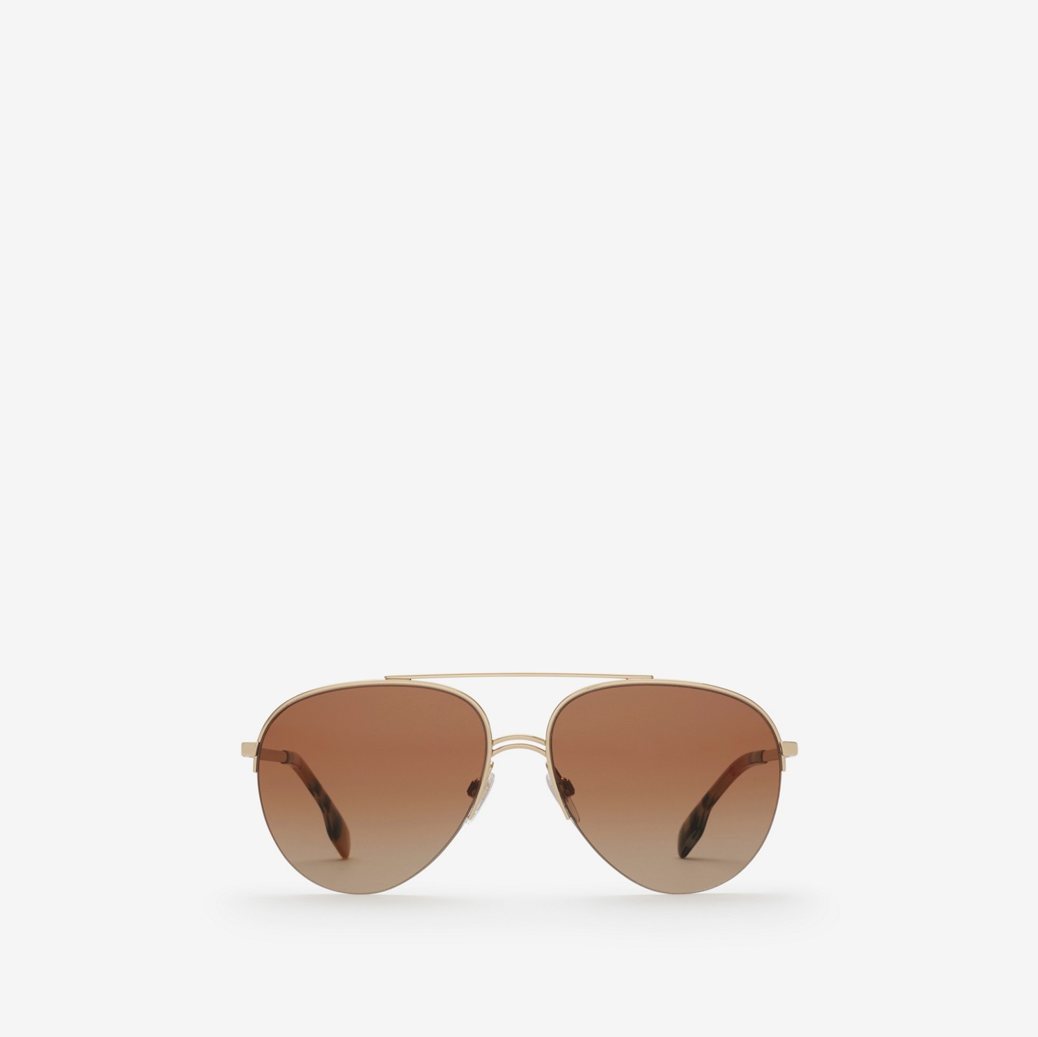 チェックディテール アビエーターサングラス (ライトブラウン Light