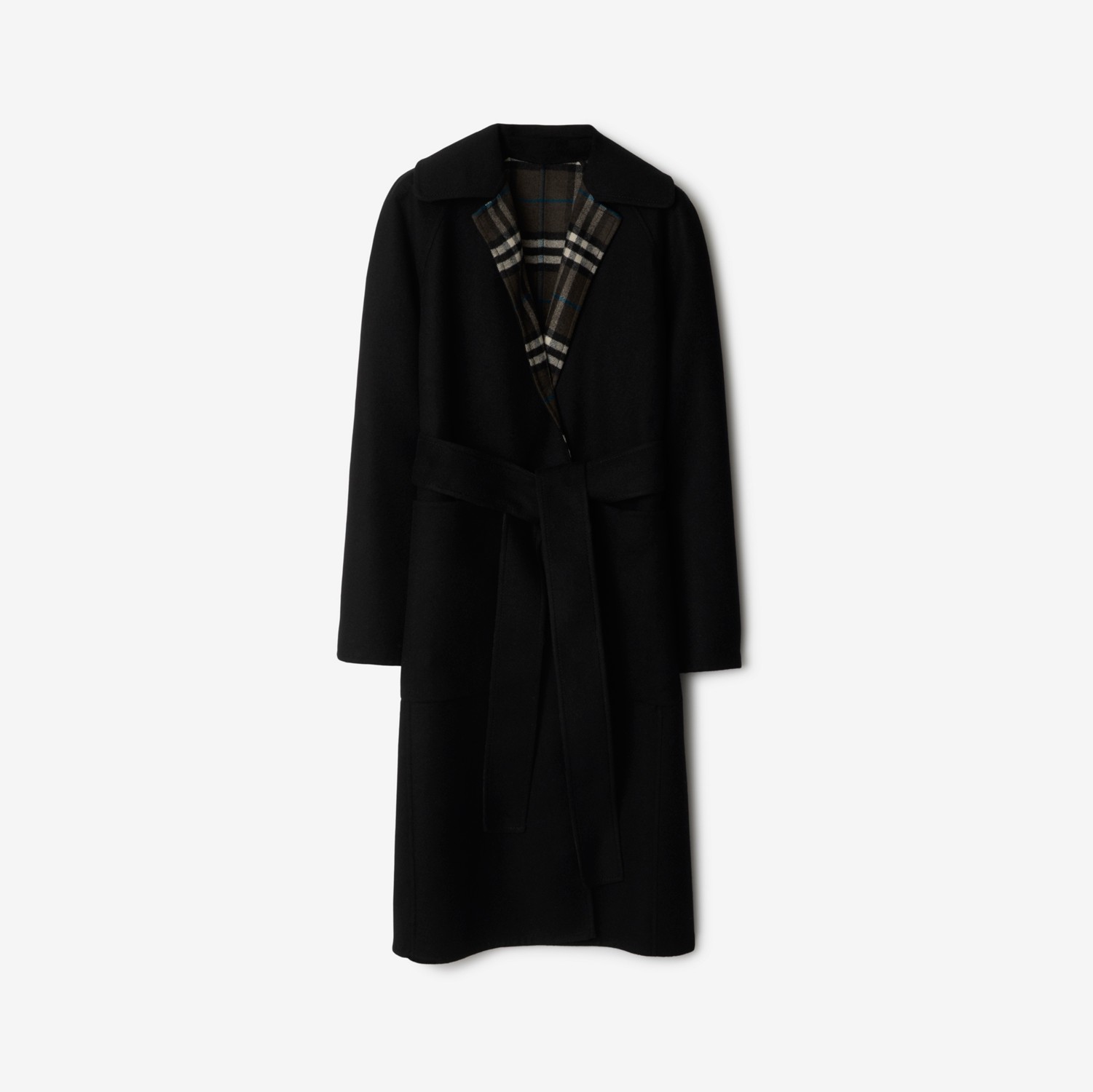 Reversible Wool Wrap Coat in Black 11/7 update title and Tab 1