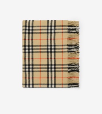 チェック・ウールカシミア・ブランケット (サンド) | Burberry®公式サイト