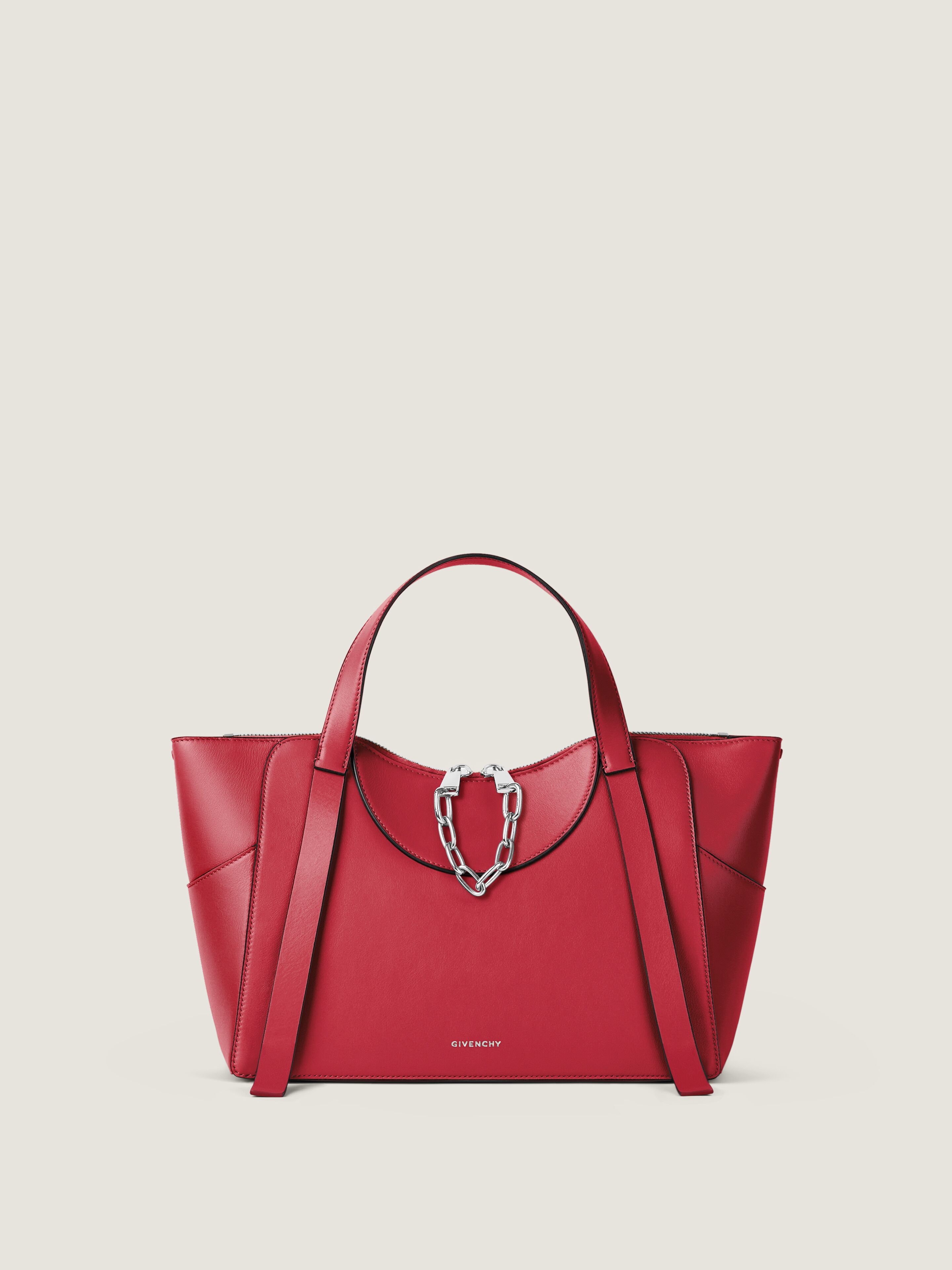 Medium The Snatch bag in grained leather - equestrian red in