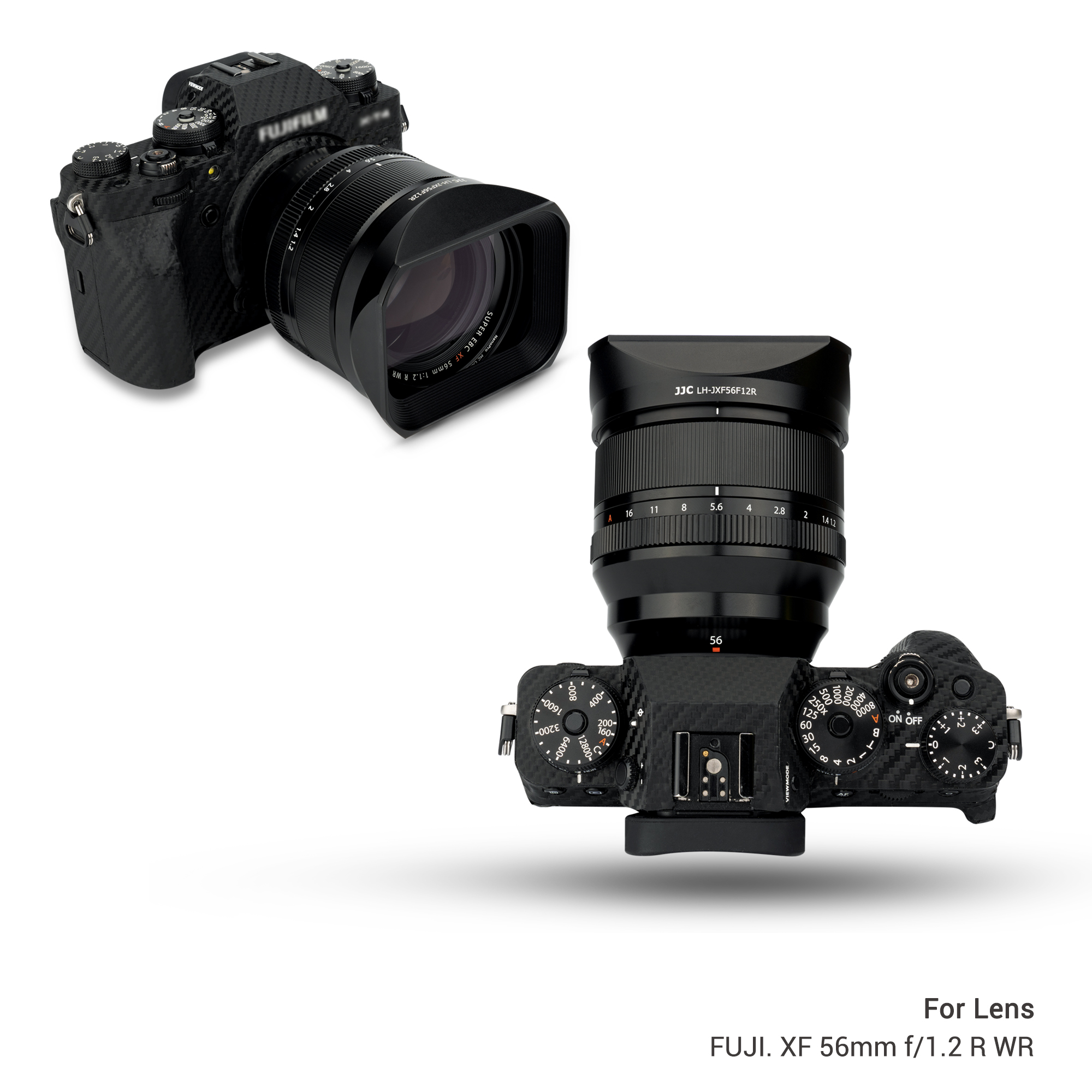 JJC Metal Square Lens Hood with a Hood Cap for Fujifilm XF 56mm F1