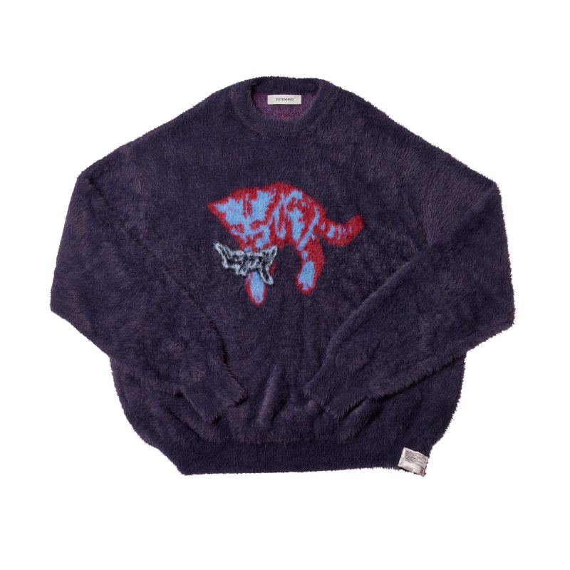 SUNANEKO Mohair Touch Knit (Navy) - ZUTOMAYO MART
