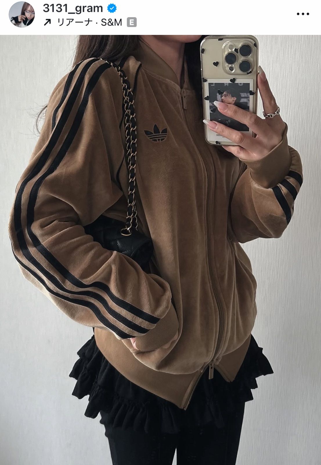 希少XS⭐️adidasアディカラー ブラウン ベロア トラックトップ michi