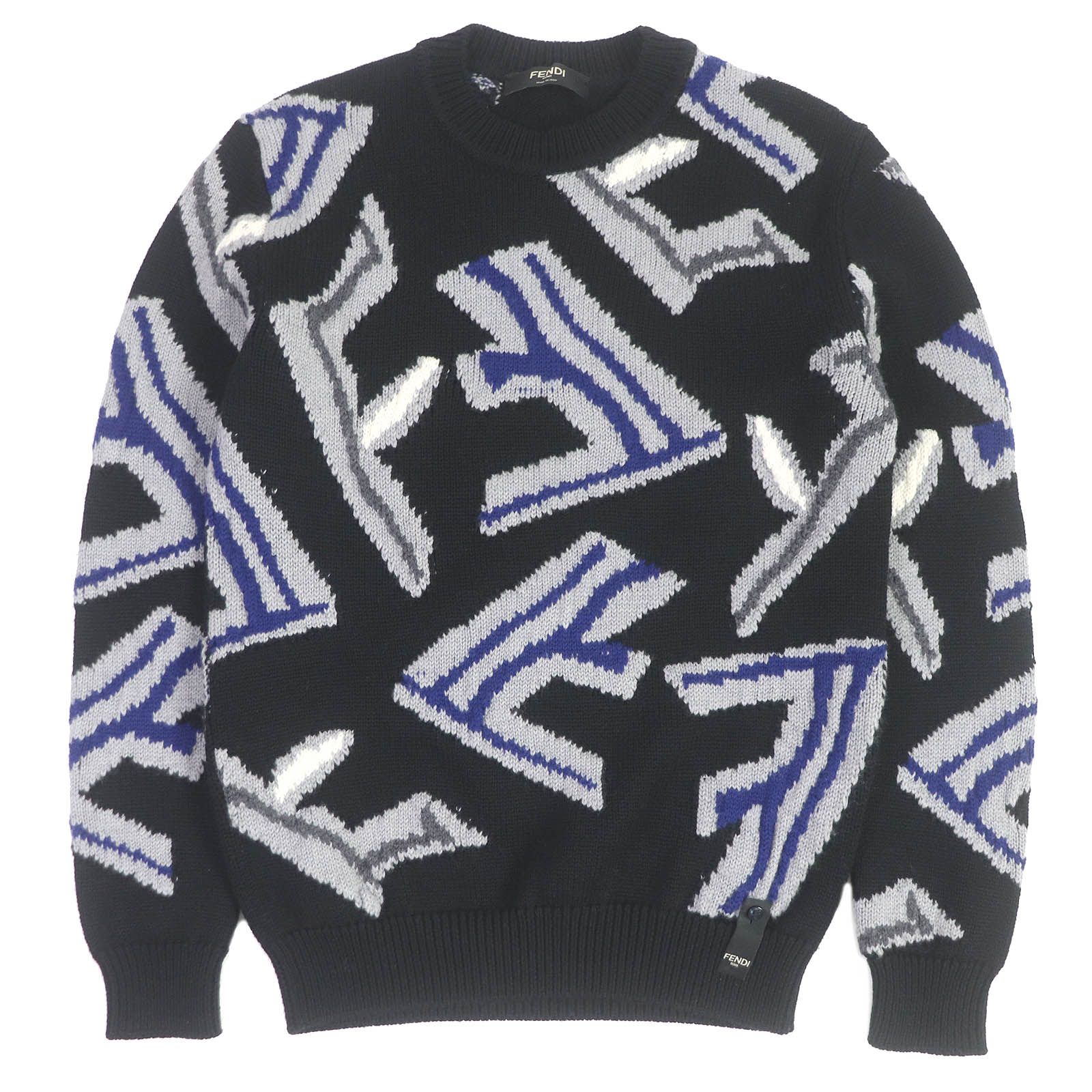 美品□FENDI フェンディ 21AW FZX013 バージンウール100％ FF