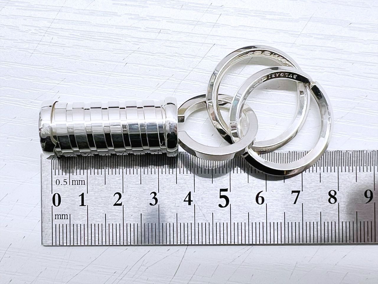 レア 美品 BVLGARI ブルガリ SV925 ビーゼロワン キーリング