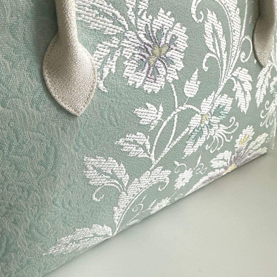 新品未使用品 京都 西陣織 弥栄織物 正絹帯地使用 利休バッグ 25128