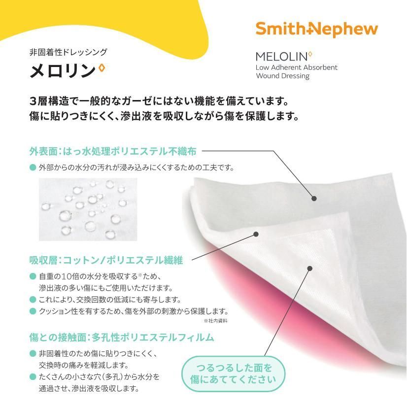 滅菌済】メロリン ガーゼ 10×20cm 100枚入｜非固着性 医療用