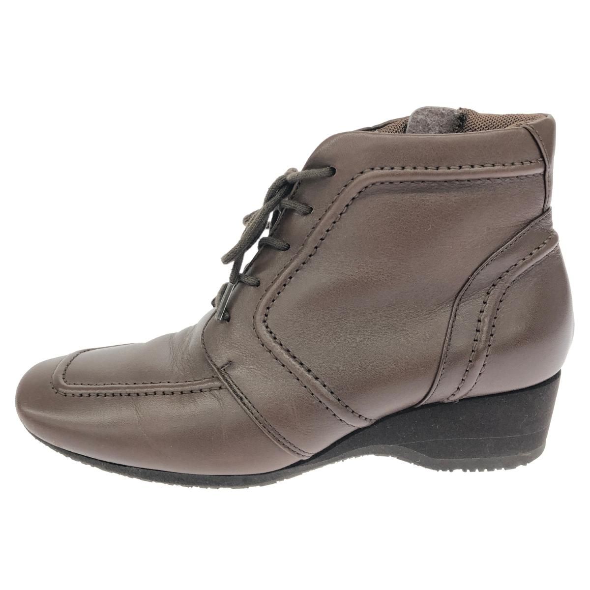 pedala ぺダラ 24cm レザー ショートブーツ ブラウン EEE 茶 pedala