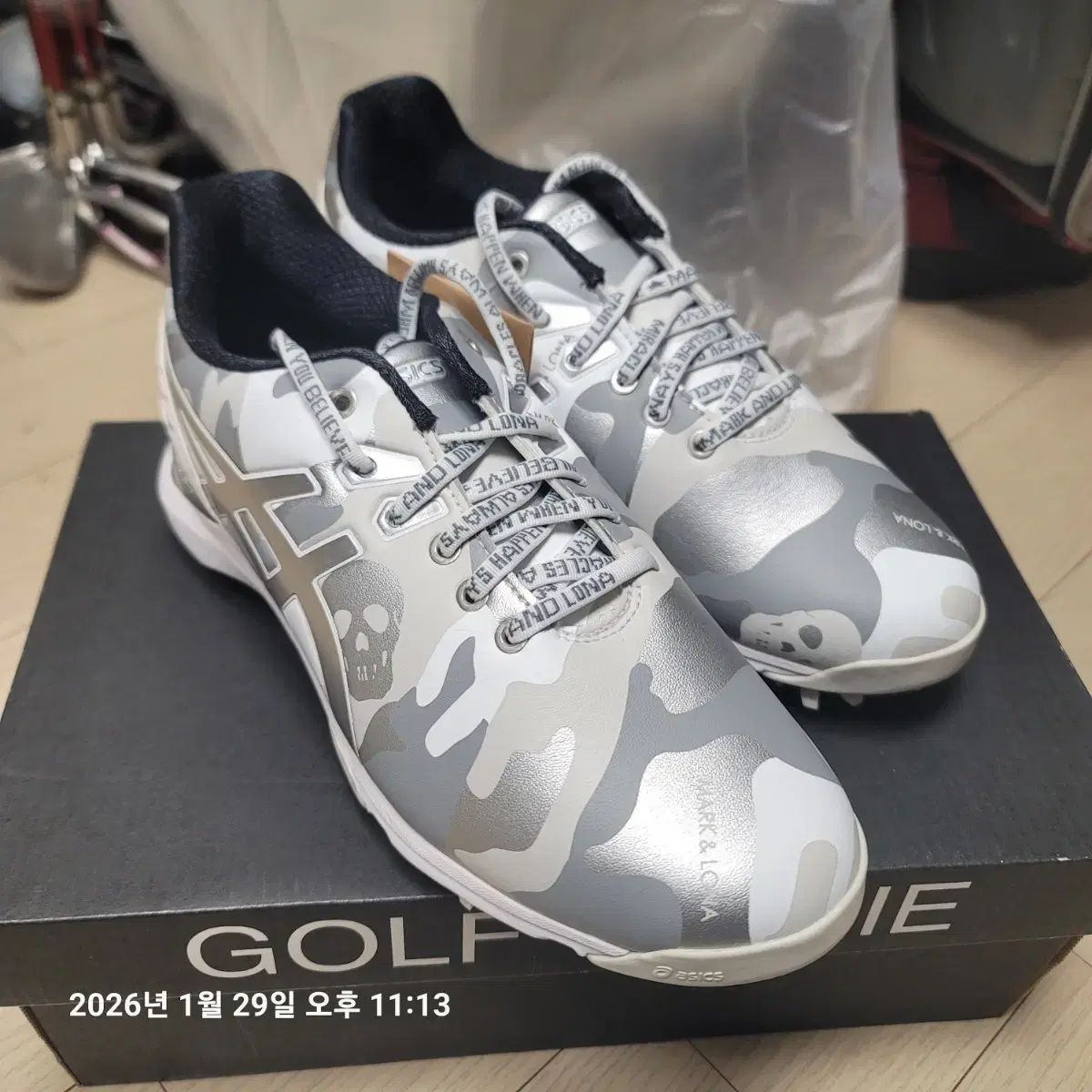 MARK & LONA カモフラージュ ゴルフシューズ アシックスコラボ27cm