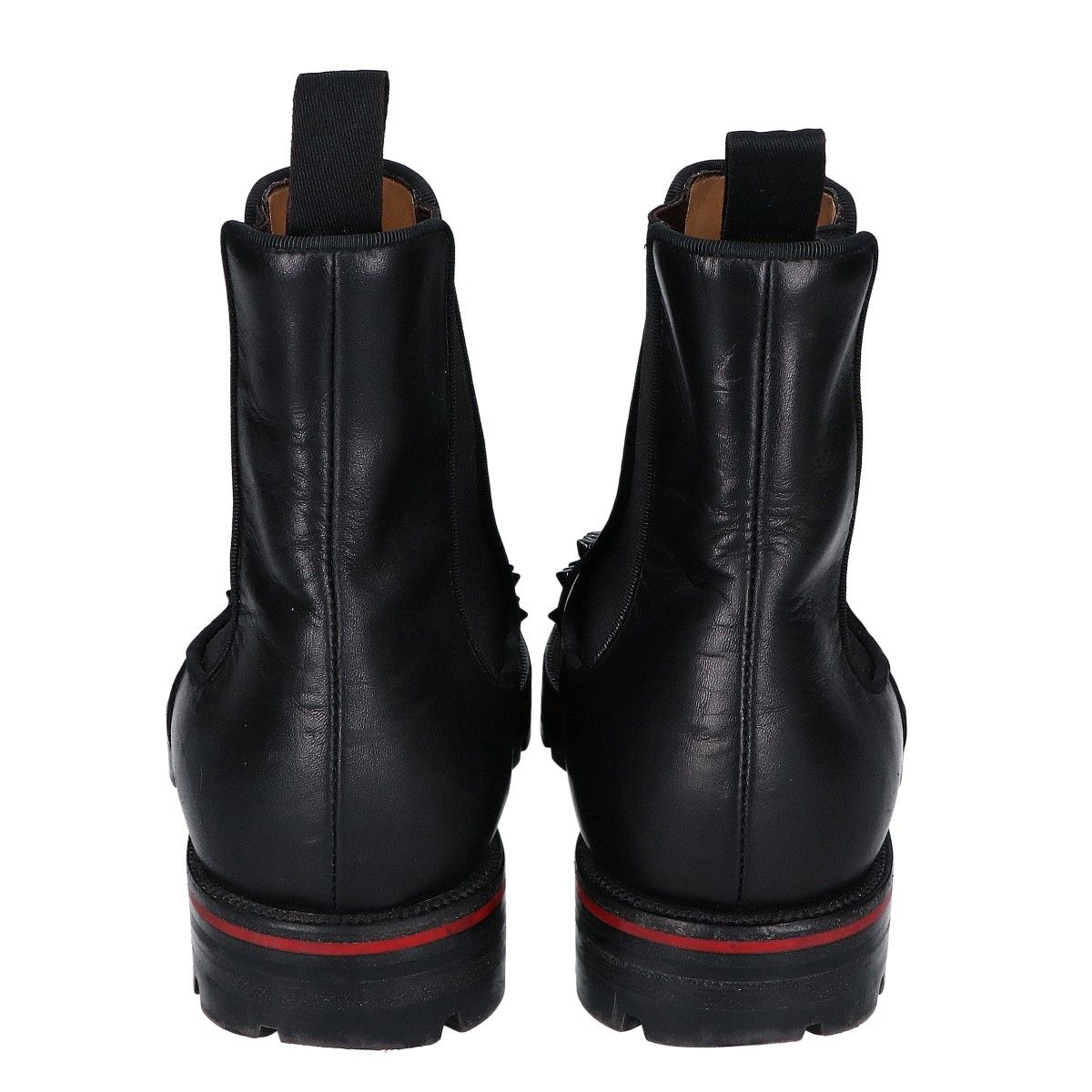 クリスチャンルブタン スタッズ レザー サイドゴアブーツ EU35.5