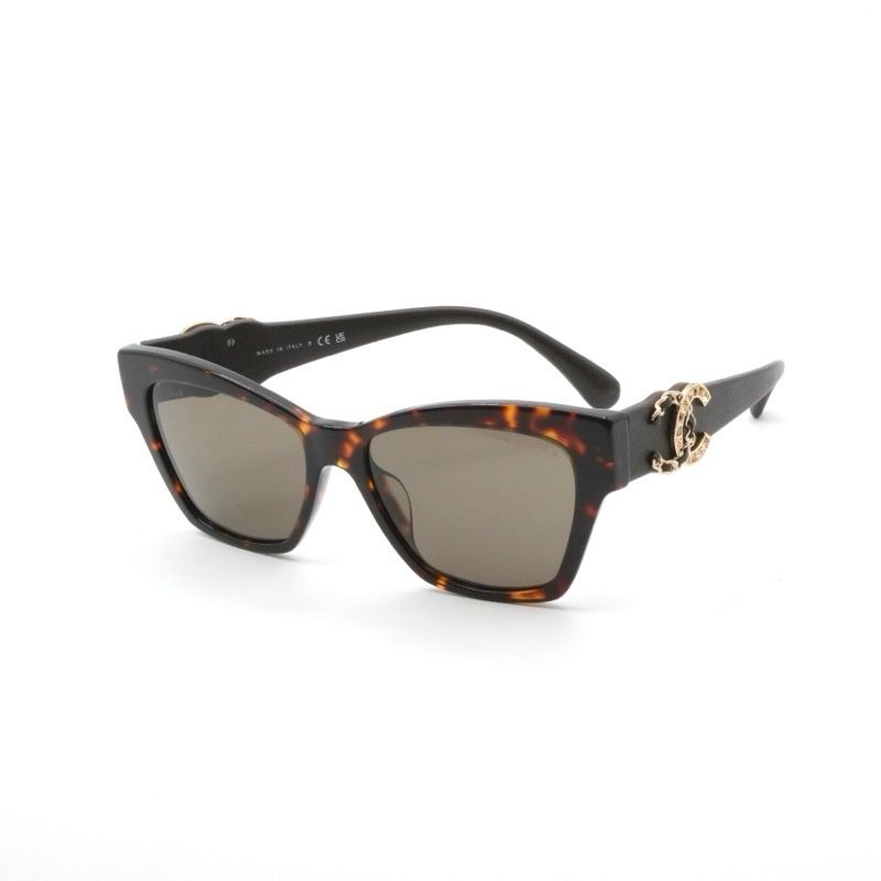 シャネル CHANEL サングラス ブラウン ゴールド ココマーク チェーン