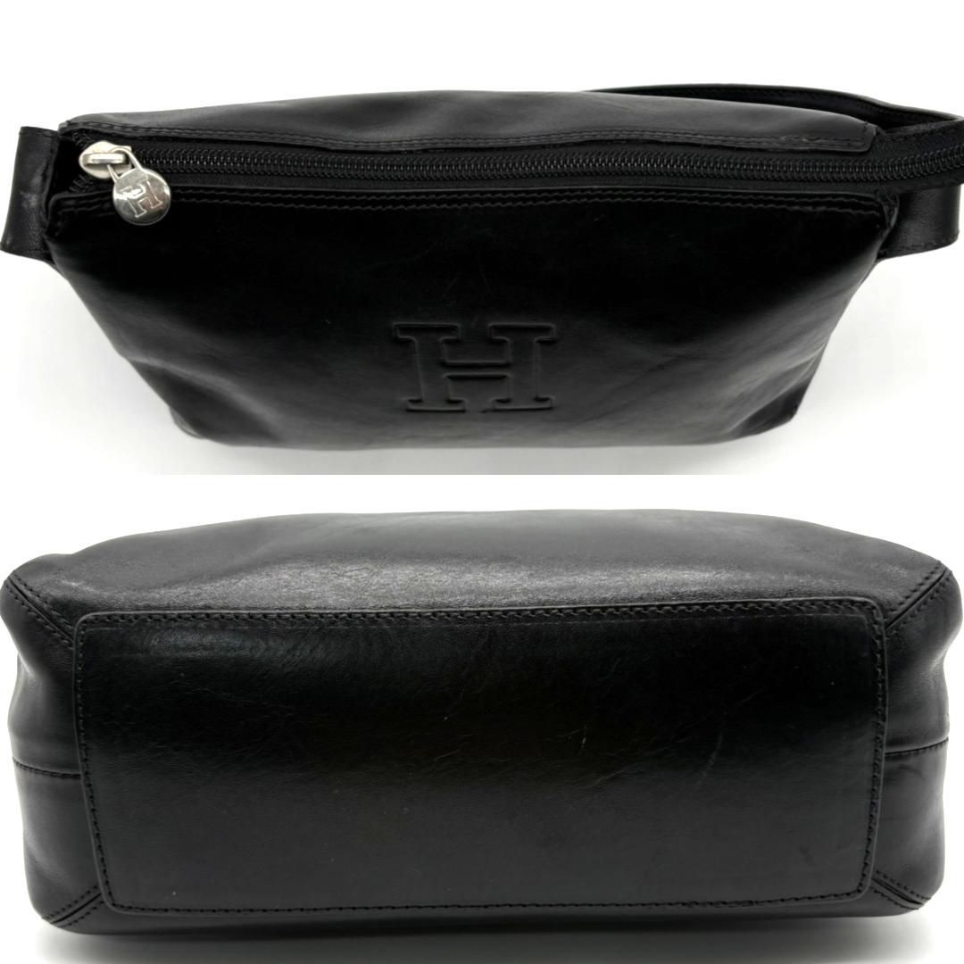 ヒロフ HIROFU レザー ショルダーバッグ ブラック ワンショルダー H