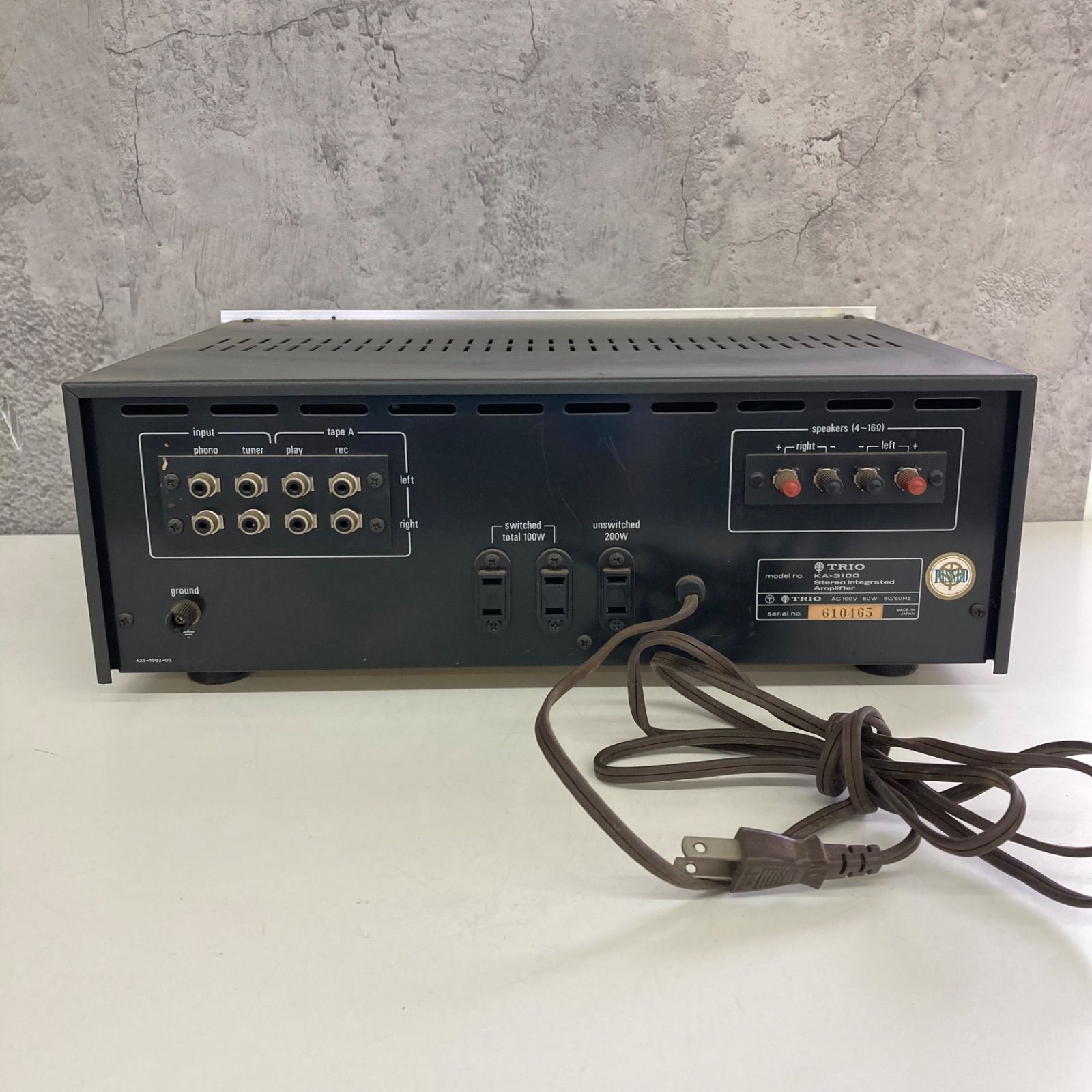 TRIO トリオ プリメインアンプ KA-3100 通電確認済 ジャンク - メルカリ