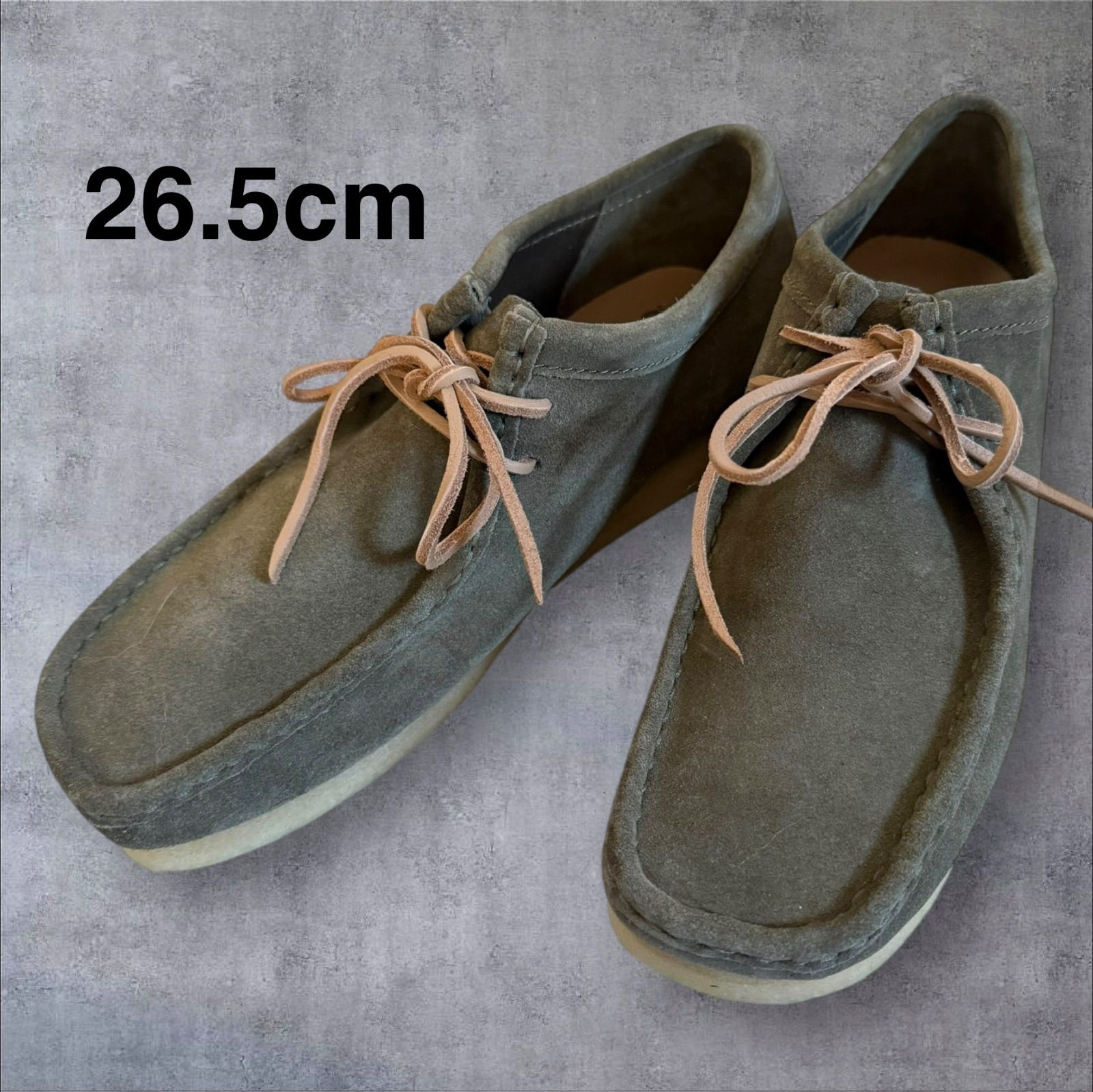 未使用級】クラークスオリジナルズ ワラビー カーキ スエード