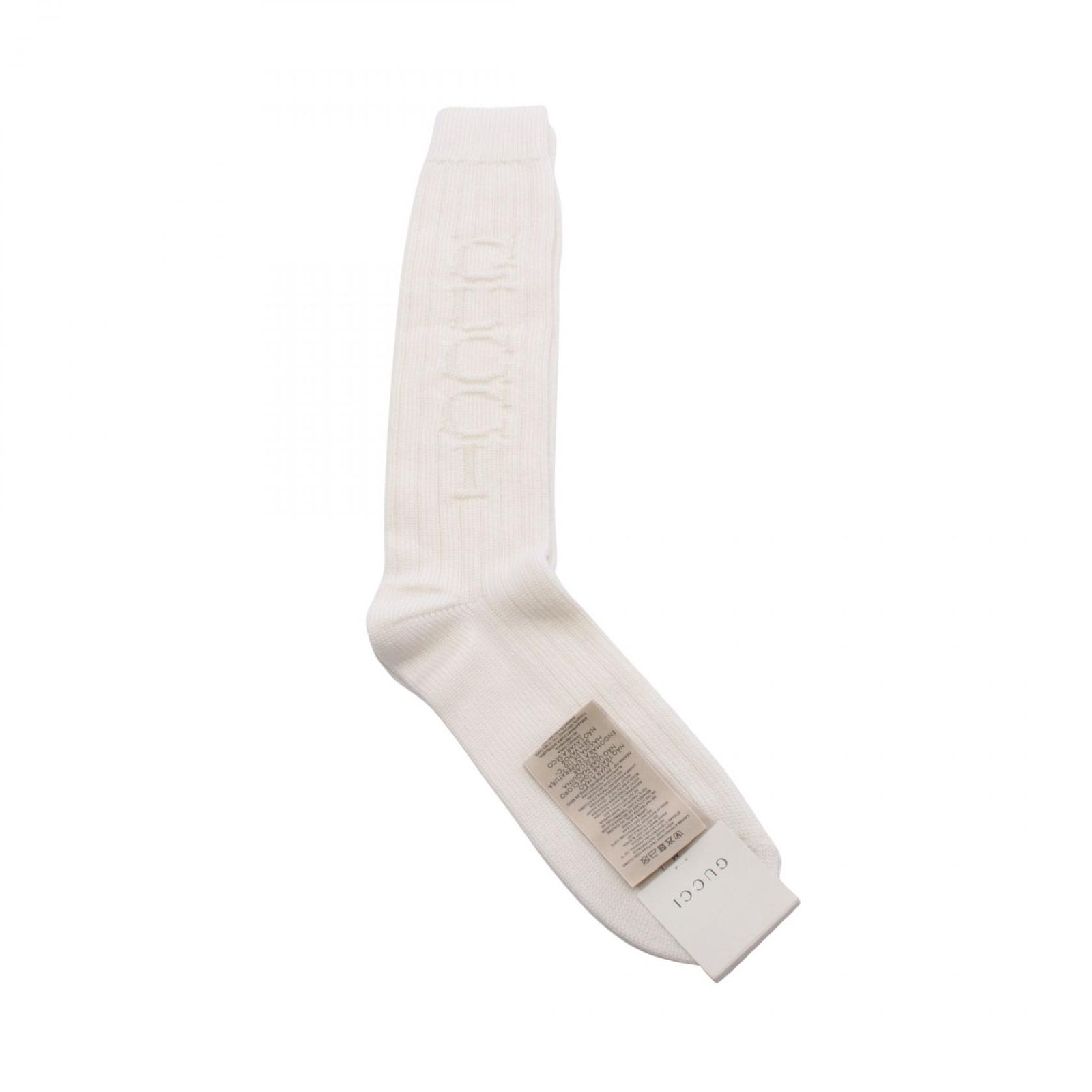 グッチ GUCCI 668888 ウール シルク ソックス ソックス Mサイズ/白