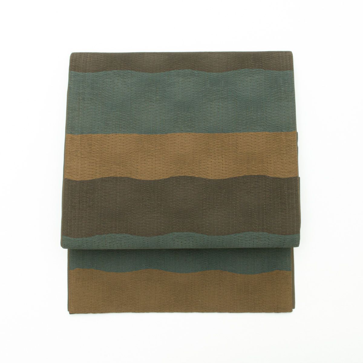 小森草木染工房 小森久】開き名古屋帯 ゆらぎ縞 横段 博多織 東京ます