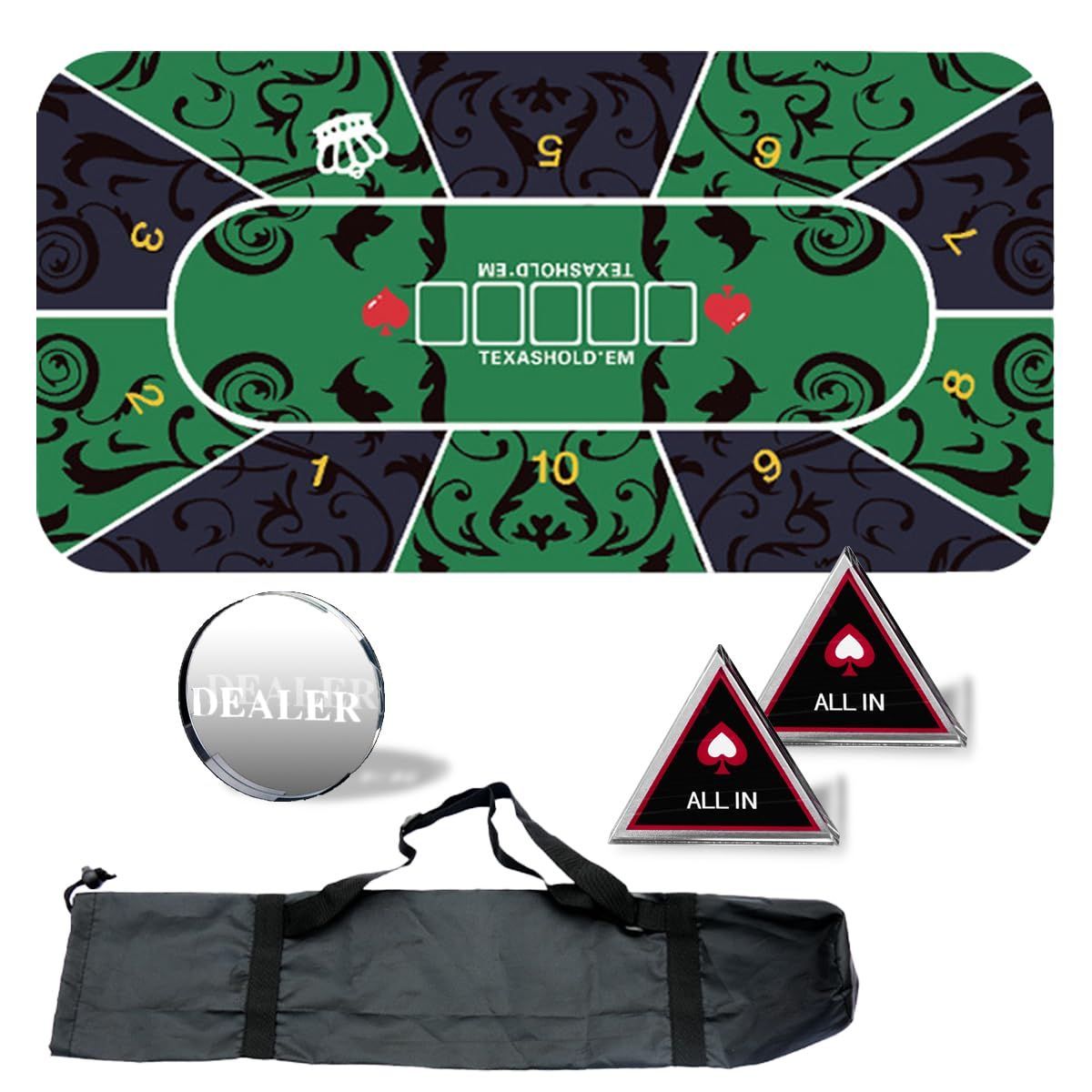 SALUDABLE ポーカーマット 120cm 60cm テキサスホールデム カジノ 収納