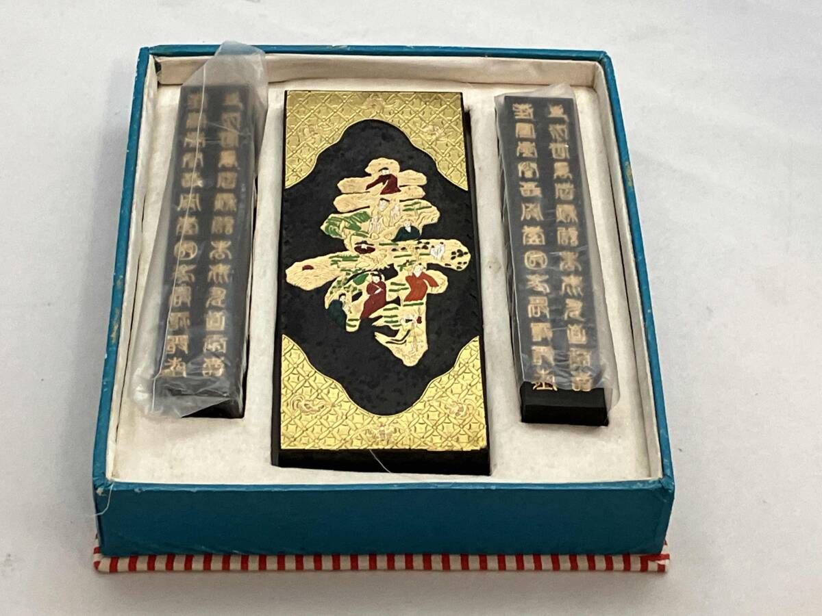 未使用品 超希少品】中国書画墨 古墨 唐墨 徴州旌徳胡開文製 3点セット