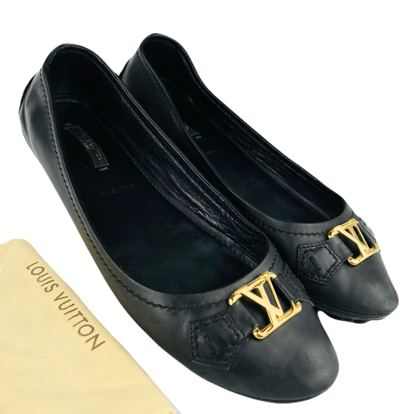 LOUIS VUITTON☆ルイヴィトン・レディース レザー メタルゴールドLV